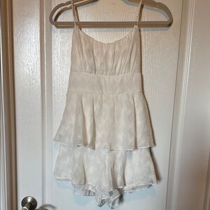 Elegant White Lace Sleep Romper